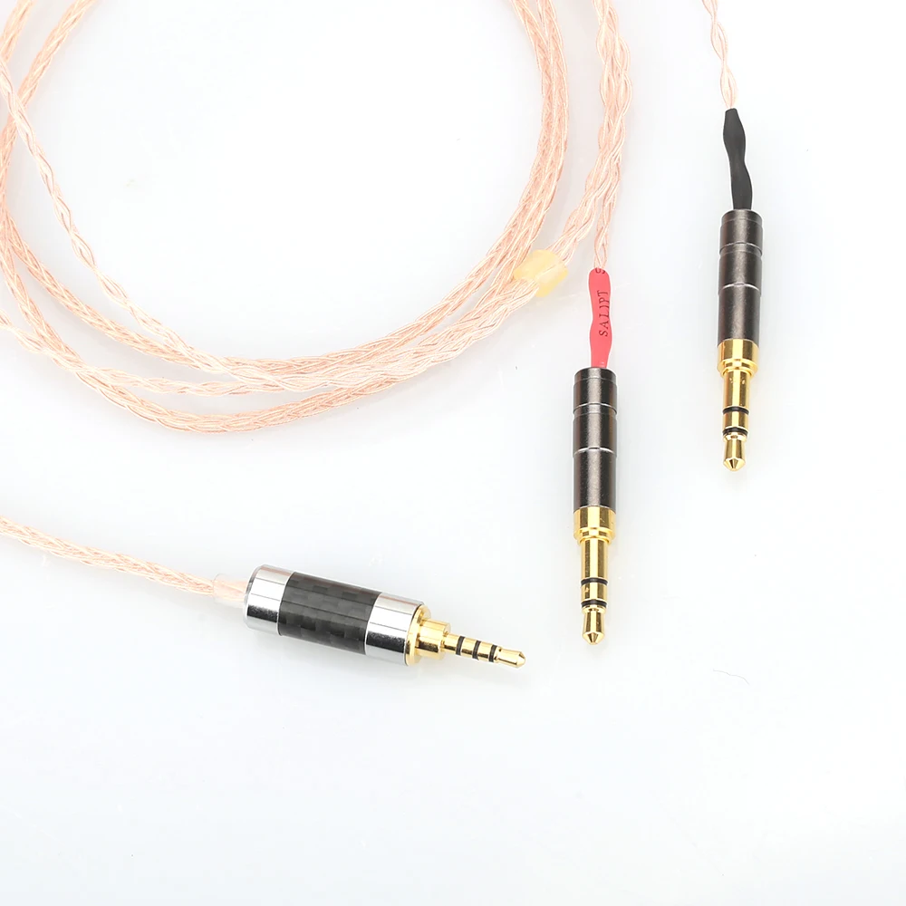 YTER 8 Cores 7N OCC Single Crystal Copper Headphone Upgrade Cable earphone wire for Me ze 99 Classics t1 t5p D600 D7100
