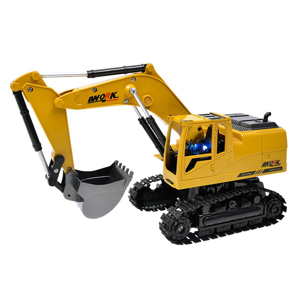 

Kids Electronic Toy RC Excavator Engineering Car Tractor 2.4GHz Simulation 8 Channel With Light Gifts Rechargeable Automatic