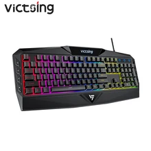 VicTsing PC225 Gaming Keyboard RGB Backlit Ergonomic Design 112 Keycaps Wired Keyboard With Anti Ghosting Key For Laptop PC Game