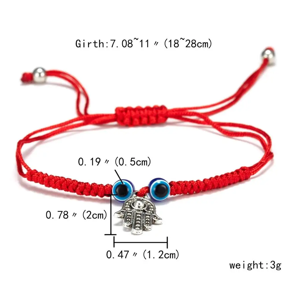 Регулируемый 3 бусины турецкий синий злой глаз красный браслет из нитей счастливая Веревка Браслет влюбленные пары чакра браслеты ювелирные изделия - Окраска металла: 5