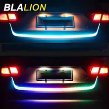 Luz de circulación diurna para coche, tira de luces LED RGB DRL para puerta trasera, señal de giro, Streamer, lámpara de advertencia estroboscópica de freno