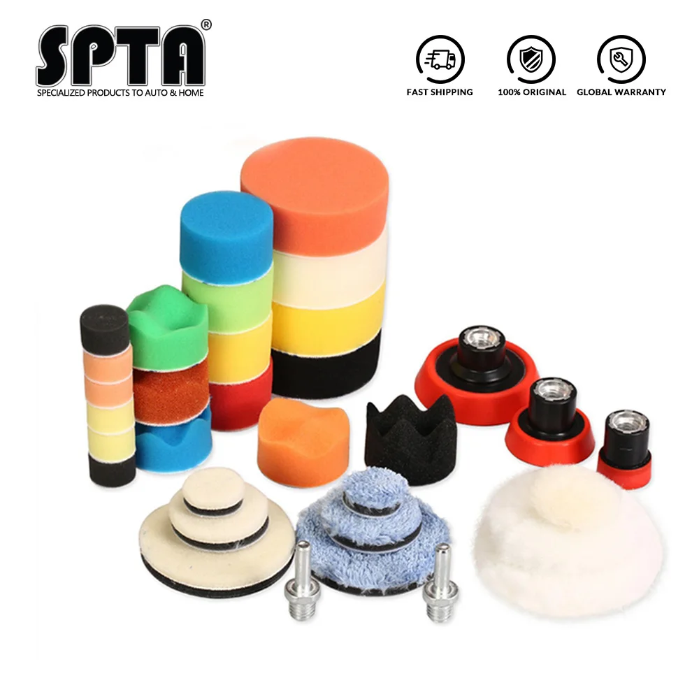 29Pcs 1//2//3 /"Pulido Almohadilla Auto Coche Pulido Cuidado Limpieza Kit Adaptador de Taladro M14