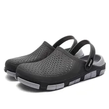 35 мужские тапочки летние плоские летние мужские повседневные мужские плоские прочные лёгкие дышащие тапочки с отверстиями пляжная обувь с отверстиями