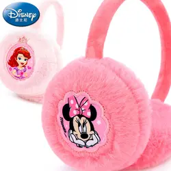 New Disney Princess Cartoon Woman Earmuffs Winter Plus Velvet Warm Head-on Earmuffs Children's Plush Headband Winter Accessories