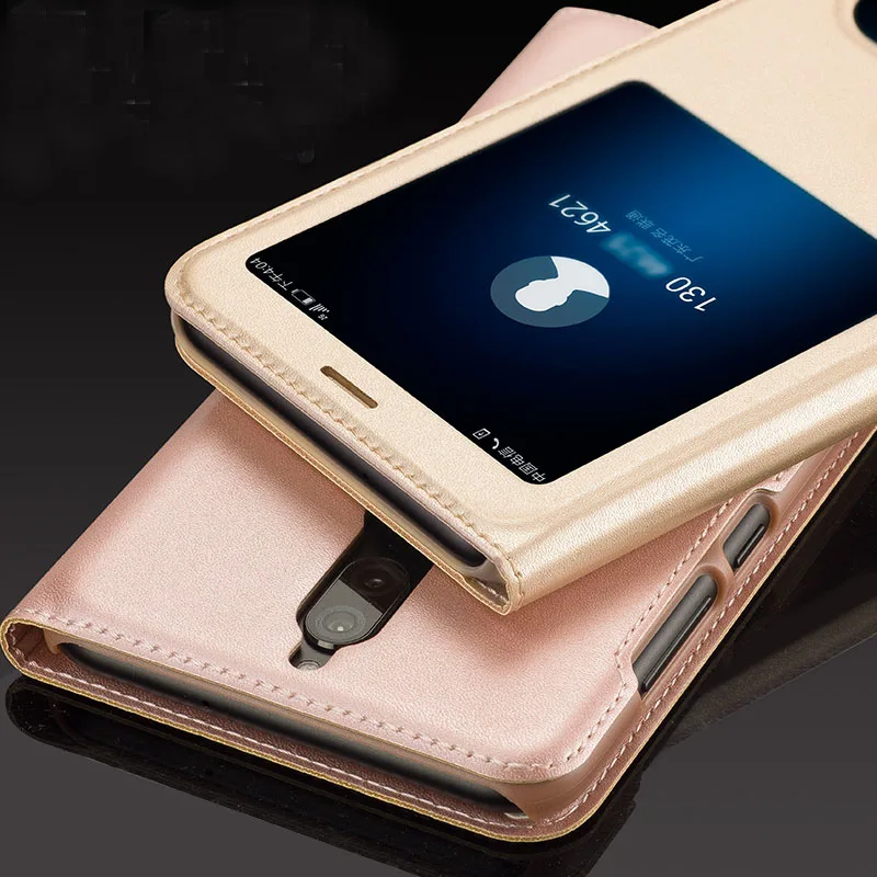 

for Huawei Mate 10 Lite case Open Window Flip Cover PU Leather Case for Huawei Honor 9i / Mate 10 lite / Nova 2i cases
