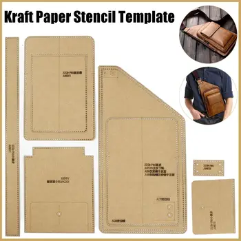 

DIY Handmade Leather Kraft Paper Template Set Men Fashion Chest Bag Sewing Pattern Hard Stencil DIY Craft Supplies 37cm*20cm