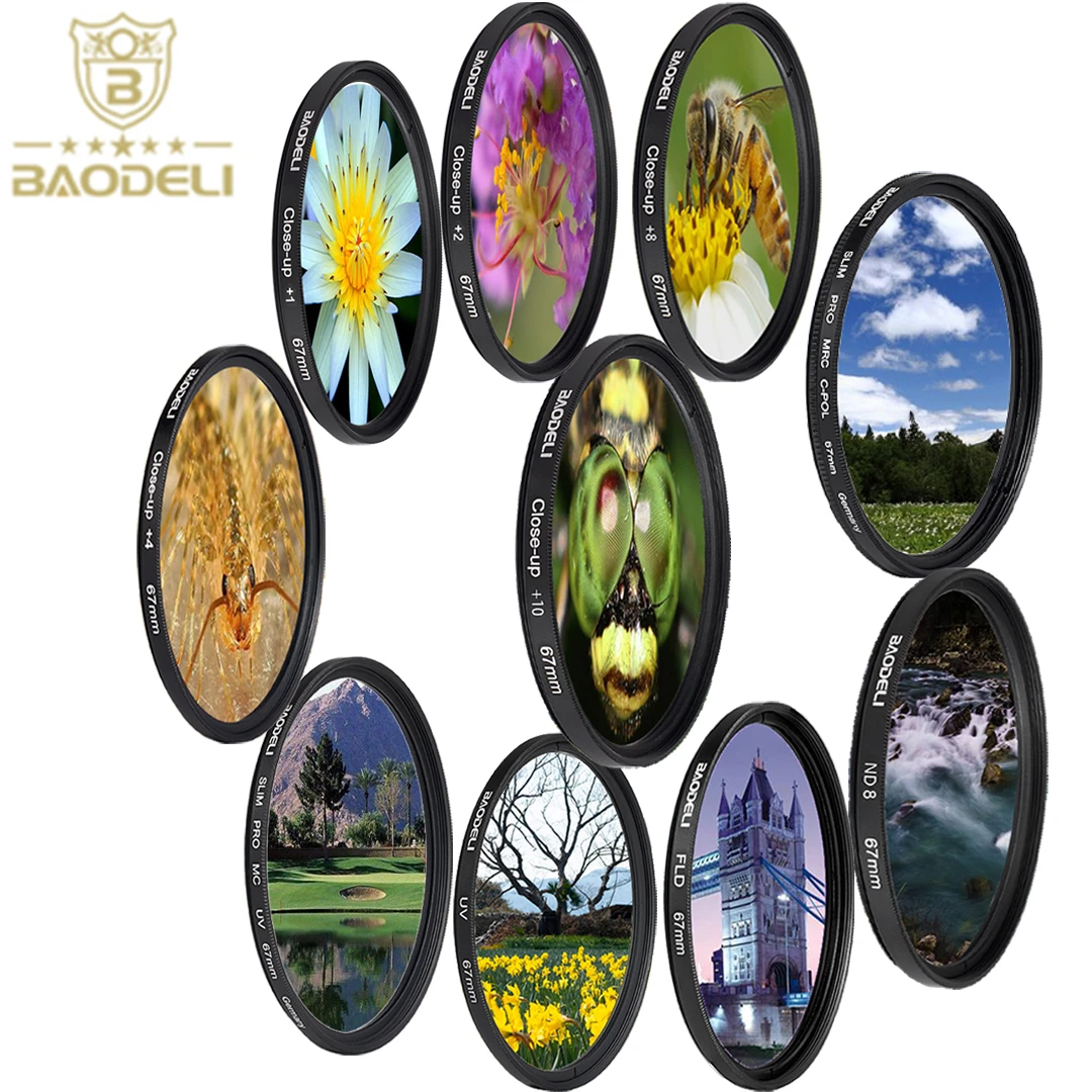 

BAODELI Fld Macro Close up Star Polarisatie Cpl MC Uv Nd Lens Filter 49 52 55 58 62 67 72 77 82 mm For Camera Nikon Canon Sony