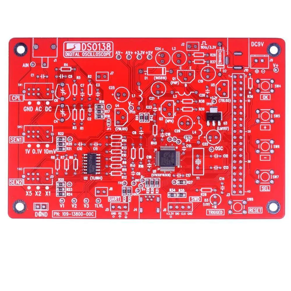 DSO138 2.4in TFT карманный цифровой осциллограф комплект diy части ручной+ акриловый чехол Чехол для DSO138