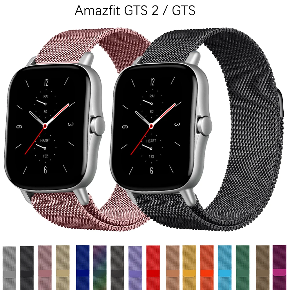 20mm/22mm Stainless steel band For Amazfit GTS/2/2e/GTS2 Mini/GTR 42mm/47mm/GTR2/2e/stratos 2/3 Metal Watch Bracelet strap | Наручные