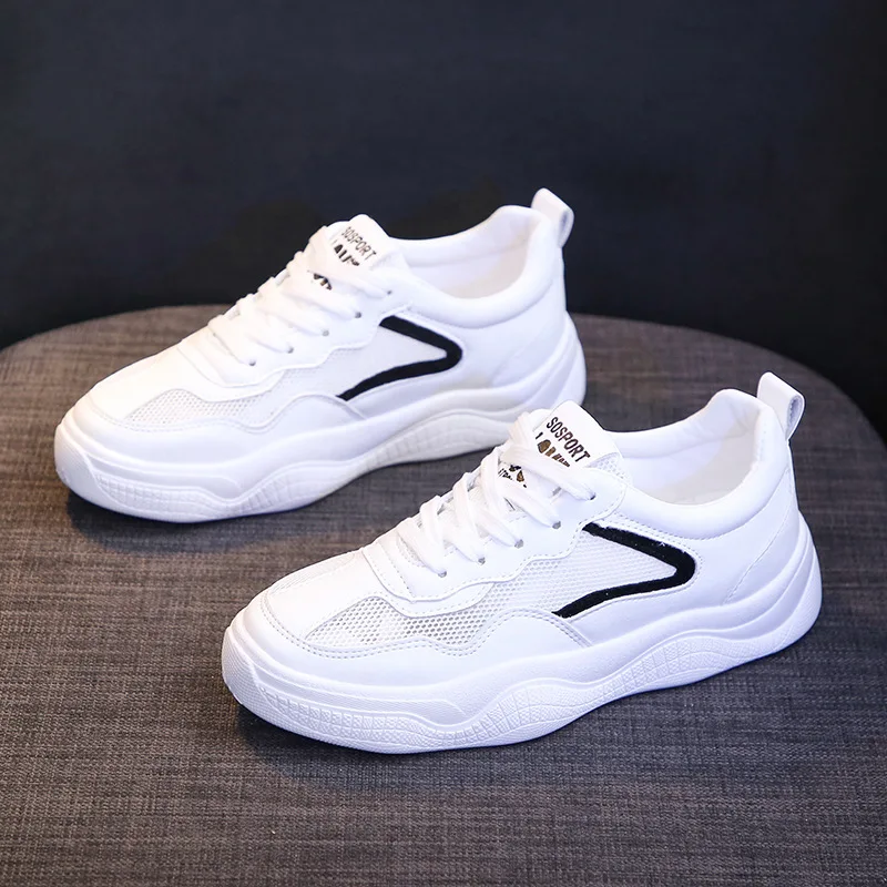 

2019 Summer Spring Small White Shoes Female Summer New Breathable Mesh Shoes Casual Single Shoes Tide Shoes Hollow Flat Shoes