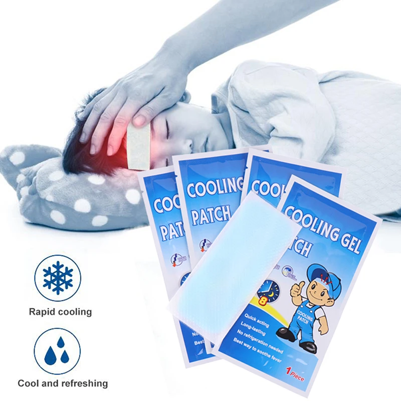 5pcs Cooling Patches For Fever Headache Heat Stroke Toothache Plaster