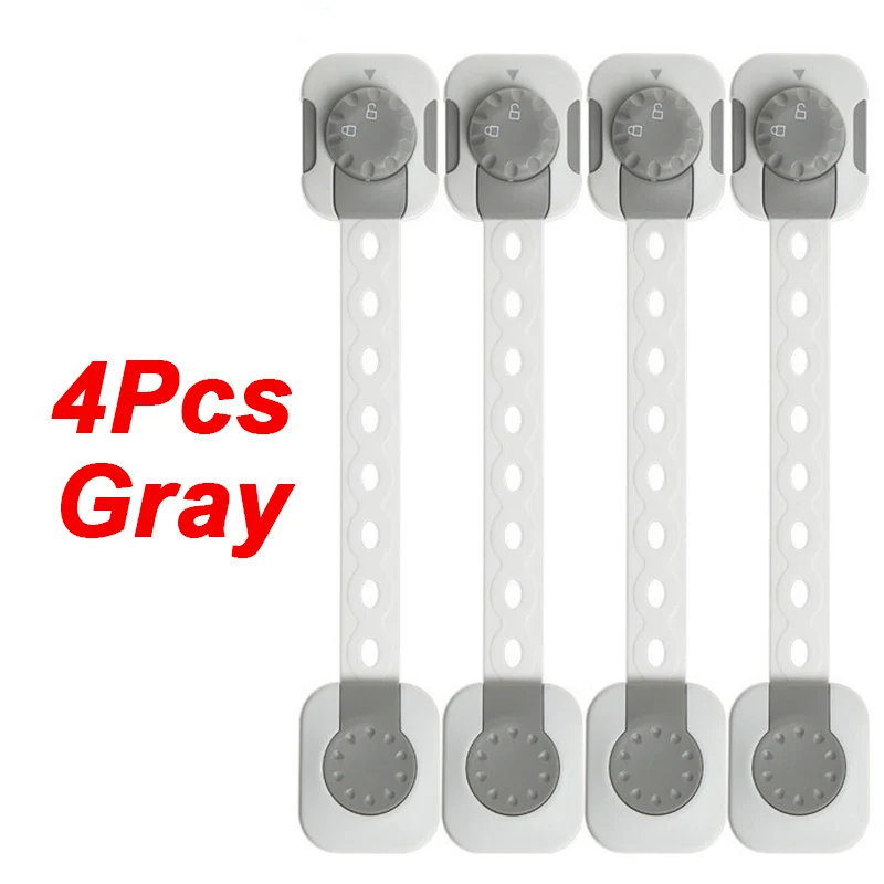 4 Pcs Gray 4 шт./партия Многофункциональный защитный замок для детей, детские противозажимные двери шкафа, для малышей, для детей, замок для ящика, защита, безопасность, товары - Цвет: 4 Pcs Gray