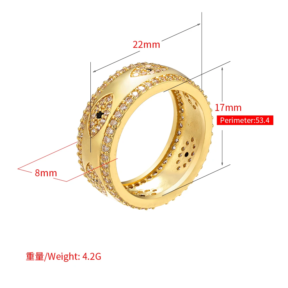 ZHUKOU 8x22mm Brass Crystal Round Women's Ring for Women's Marriage/Engagement Rings Friends Birthday Gift Party Gift Model:VJ15