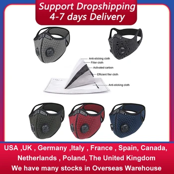 

10PCS Face Mask With Filter Activated Carbon PM 2.5 Anti-Pollution Mask Washable Dustproof Reusable Respirator Mask