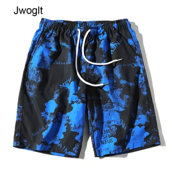

Summer Casual Shorts Printed Drawstring Waist Men's Fashion Style Man Shorts Bermuda Beach Shorts