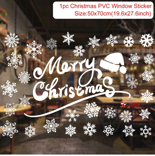 Christmas Window Stickers Merry Christmas Decorations For Home Christmas Wall Sticker Kids Room Wall Decals New Year Stickers 8