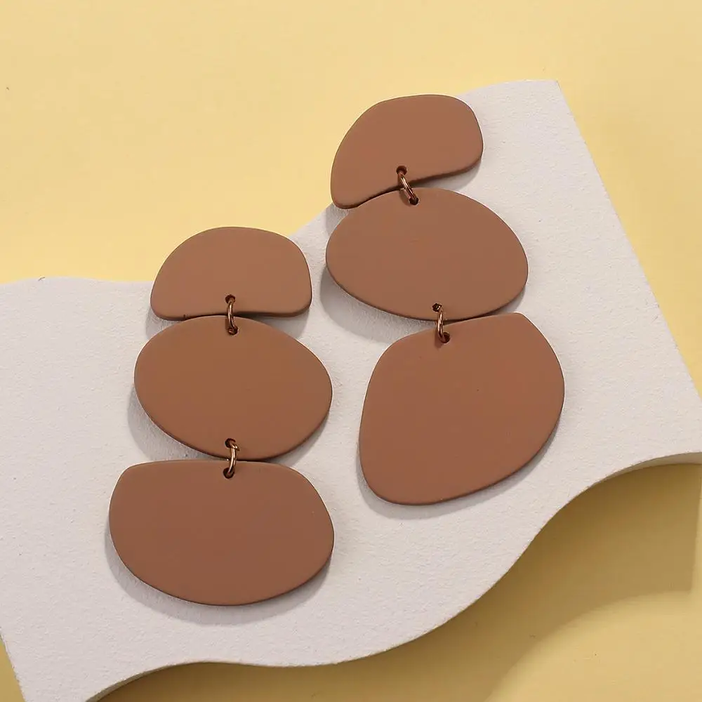 AENSOA Fashion Multi-type Irregular Acrylic Drop Earrings Colorful Graffiti Simulated Polymer Clay Geometric Earrings Gift