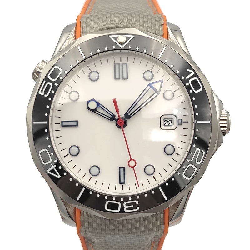 

HOT 41mm Automatic Men's Watch White Dial Sapphire Crystal Ceramic Bezel Insert Rubber Strap High Quality Wristwatch Miyota
