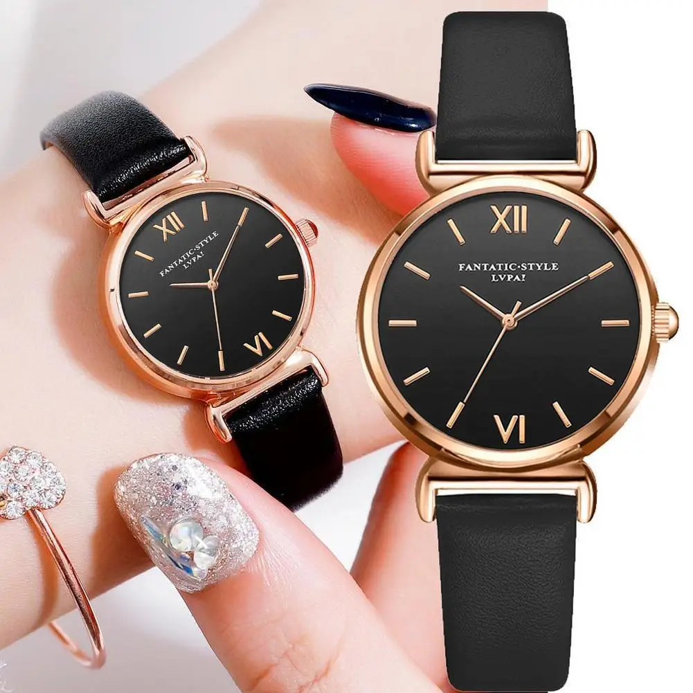 

5pcs Woman Quartz Wristwatch Set 2020 Ladies Ins New Simple Watches C Bracelet Leather Clock Luxury Fashion Top Brand Watch Z5G9
