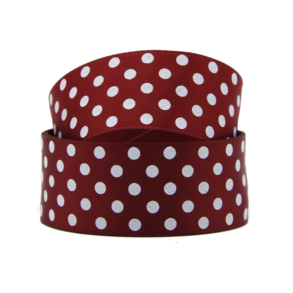 

David accessories 50yards/roll 1" 25mm Dot Printed Screen Printed Grosgrain Ribbon Gift Packing DIY Bow Decoration,50Yc7921