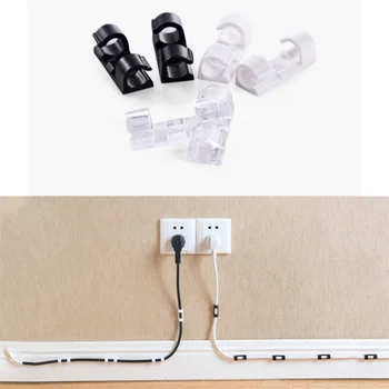 

20Pcs/Pack Portable Cable Drop Clip Wire Cord Lead USB Charger Desk Tidy Organiser Cord Holder Organizer Holder Secure Table