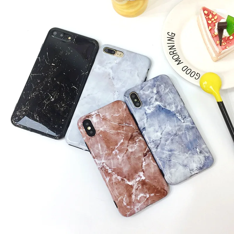 INS Online Celebrity Normcore Style Marble iphonexs Phone Case iPhone 8 Plus Bright Surface Texture 7 All Edges Included IMD Sof