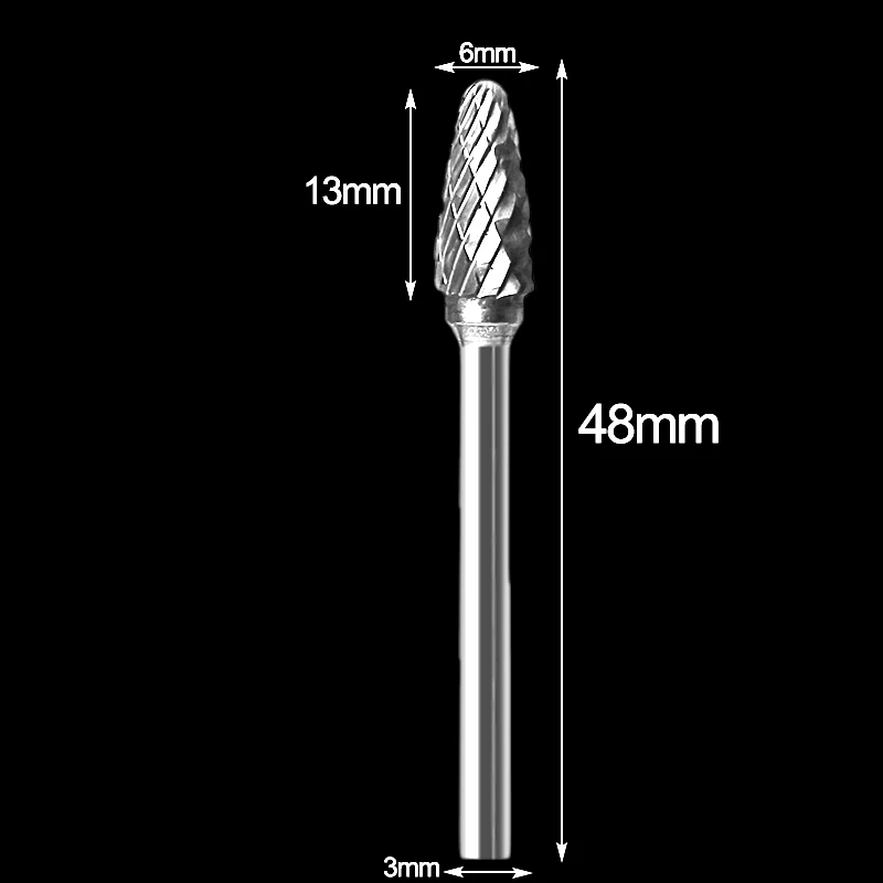 3x6 мм Вольфрамовая сталь карбид заусенцы резак роторный инструмент заусенцы двойной Алмазная резка роторные полировочные инструменты - Цвет: 6