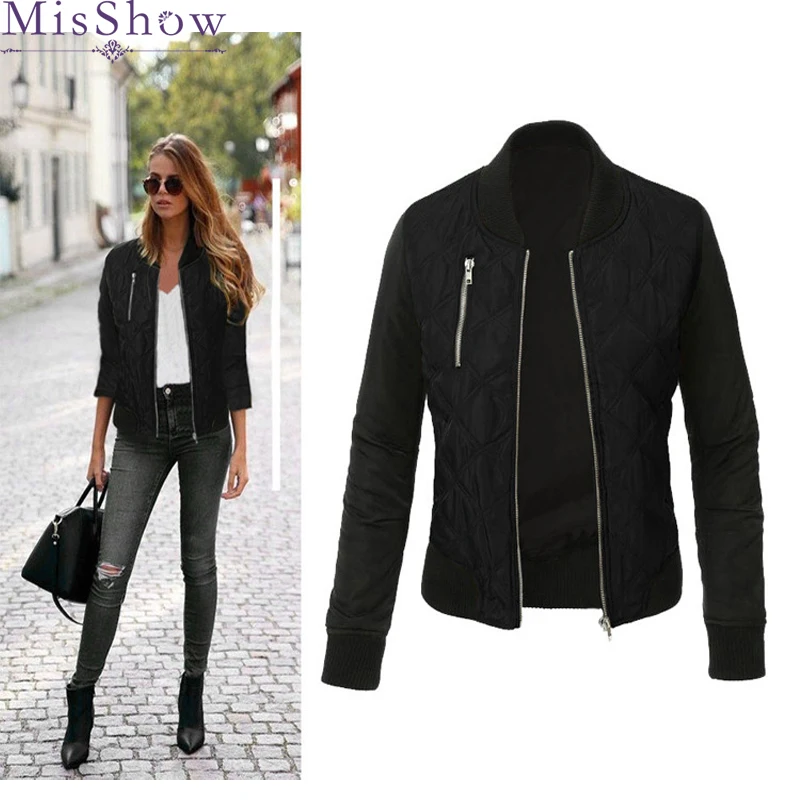 

Fashion Jackets Women Black Green 2019 Casual Autumn Winter Women Jacket Streetwear Loose Coat Outwear Coats With Zipper