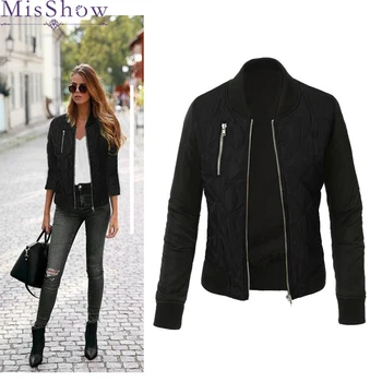 

Fashion Jackets Women Black Green 2019 Casual Autumn Winter Women Jacket Streetwear Loose Coat Outwear Coats With Zipper