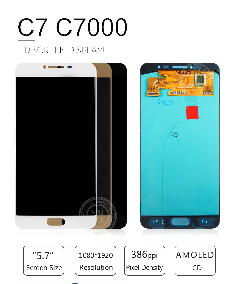 Оригинальный 5,7 "AMOLED ЖК-дисплей для samsung Galaxy C7 ЖК-дисплей Дисплей C7000 Сенсорный экран Digitizer Замена для samsung C7 ЖК-дисплей