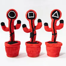 Jouets en forme de calmar et Cactus dansant, 120 chansons imitant la voix, répétition d'enregistrement, plante en peluche avec plusieurs langues, cadeau de noël pour enfants, nouvelle collection