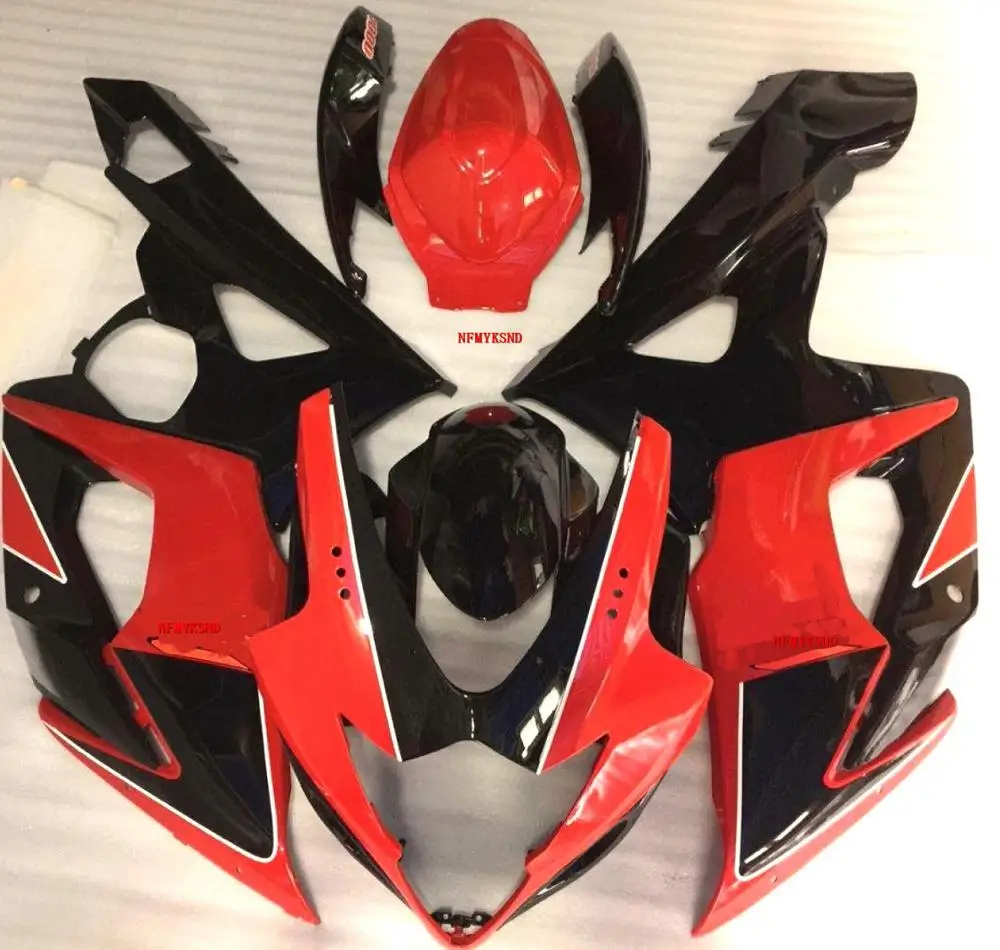 Подходит для SUZUKI K5 GSXR 1000 05 06 GSXR1000 черный и красный 2005 2006 GSX-R1000 GSX R1000 05/06 обтекатель набор(горячие продажи