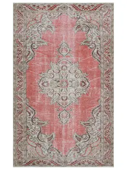 

Hand-Woven Rug, Red and Brown Carpet Faded Carpet 1394