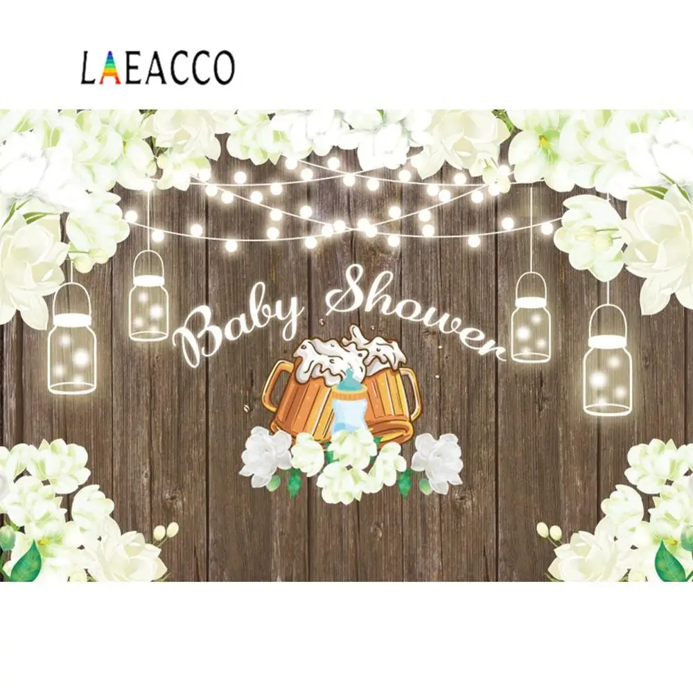 Laeacco Baby Shower вечерние бутылки с пивом для детей цветы старая деревянная доска
