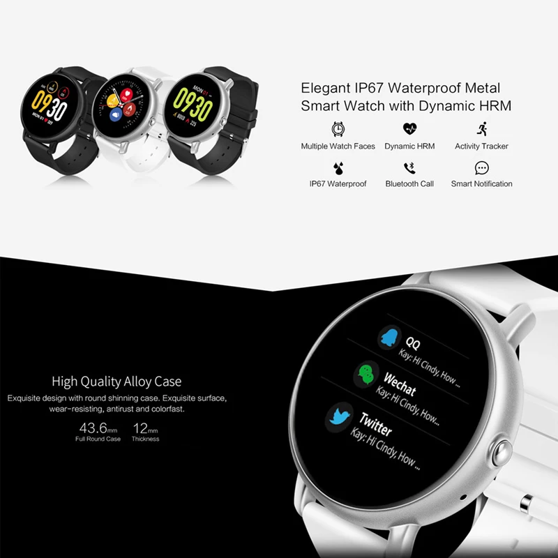 ESEED S666 Smart Watch Heart Rate Sleep Monitor Bluetooth Smartwatch Waterproof IP67 Touch Screen Wristwatch For Android IOS