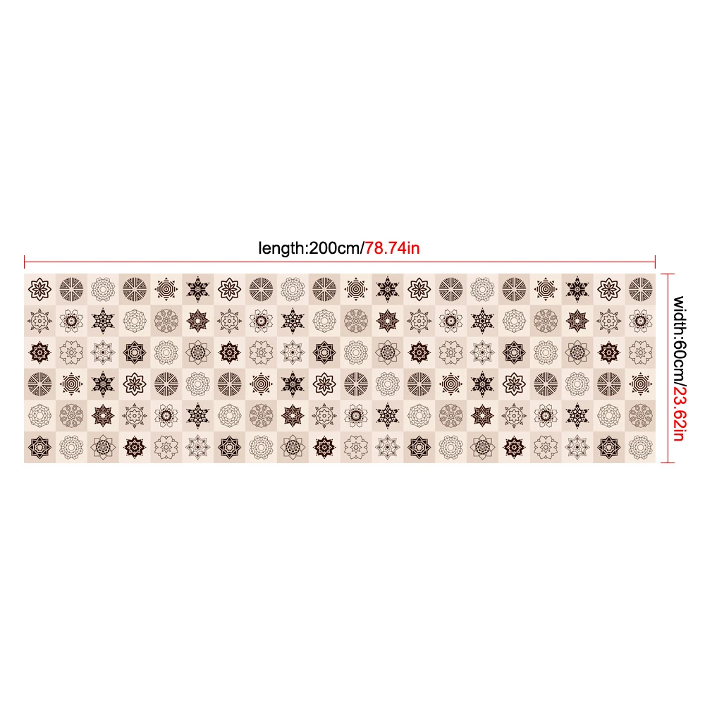 60x200 см коричневая самоклеящаяся плитка с марокканским узором Наклейка на стену ПВХ маслостойкая водонепроницаемая для дома гостиной спальни кухни ванной комнаты