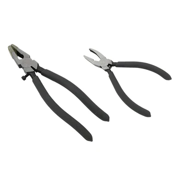 

GTBL 2Pc Glass Opening Pliers 200Mm Flat Nose Pliers with Adjustable Screw Metal Clamp Clip Pliers for Glass Trimming Hand Tool