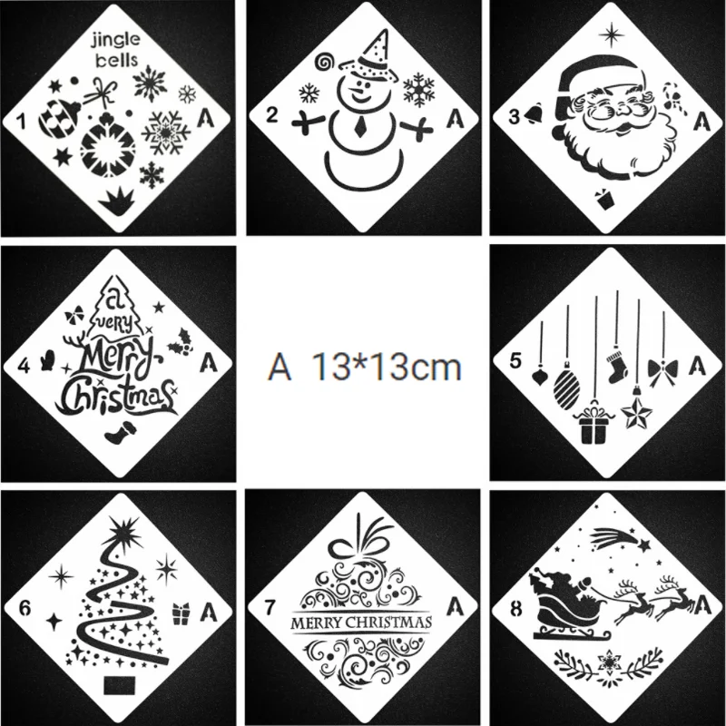 1 лист 13*13 см Счастливого Рождества трафарет сделай сам стен наслоения картина шаблон декор Скрапбукинг дневник раскраска тиснение многоразовые A 1 шт 20 20 см наряды для хэллоуина каракулей трафарет сделай сам стен наслоения картина шаблон украшения скрапбукинг тиснение принадлежнос