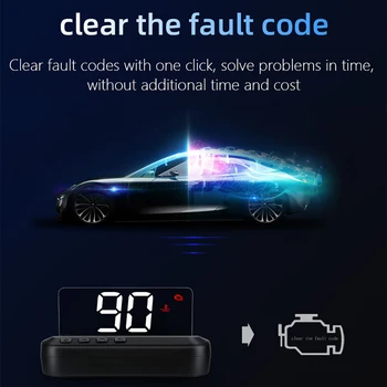 

OBD2 HUD Mirror Car Head Up Display C100 HUD Digital Speed Projector Security Alarm Water Temp RPM KMH MPH Speedometer