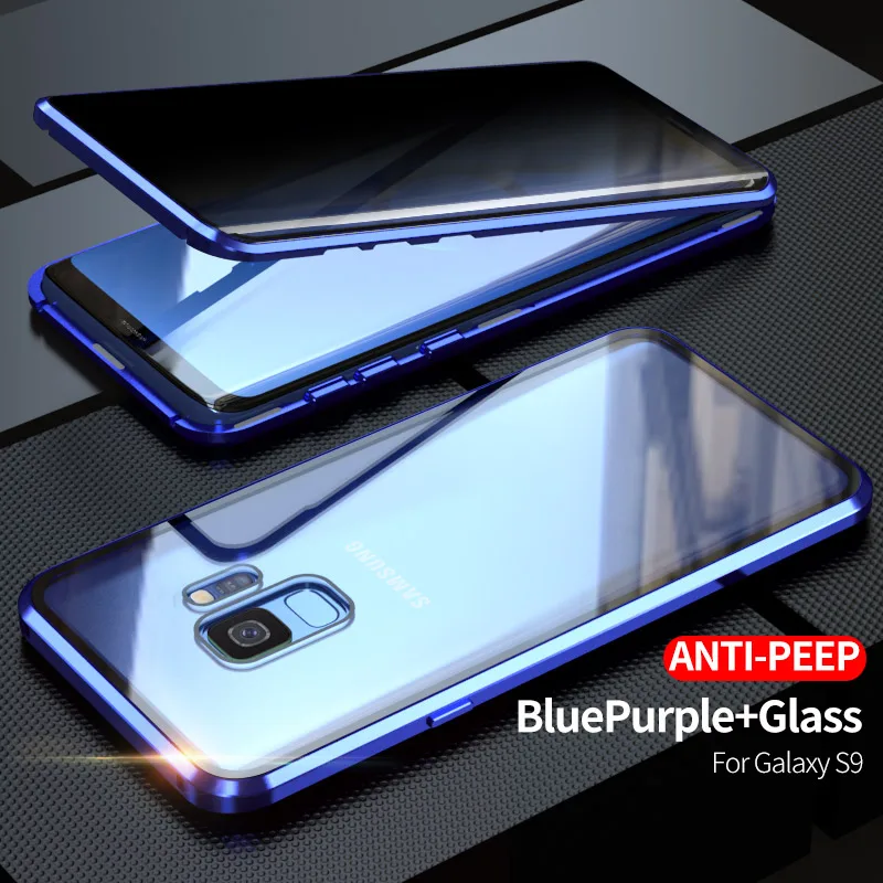 Магнитный чехол для samsung Galaxy S10 S9 S8 Plus, магнитный металлический двухсторонний чехол из закаленного стекла для samsung S10 Plus