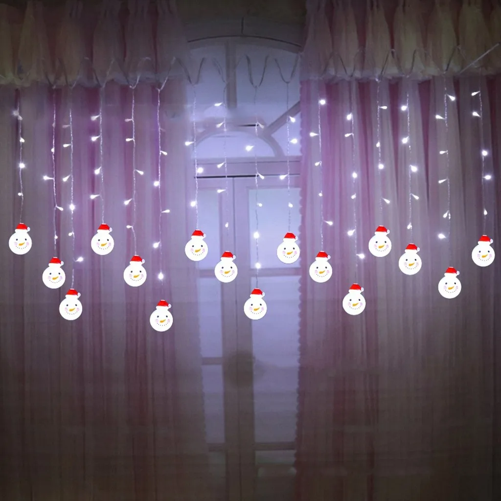 3,5 м Рождественский светильник для занавесок Рождественский Снеговик гирлянда светодиодный светильник s рождественские украшения для дома год# T2