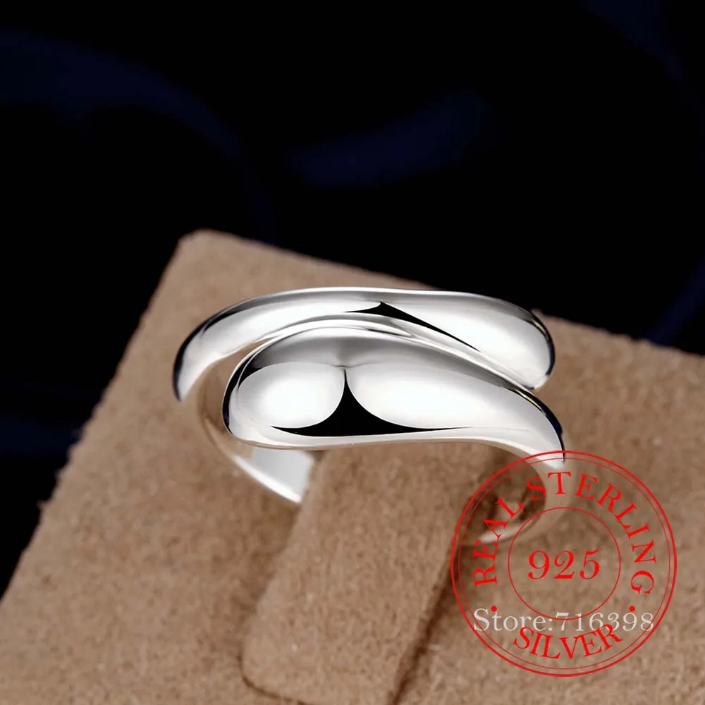 Silver Rings For Women 925 Sterling Water Drop Cute Opening Adjustable Bijoux Anillos De Plata 925 Anel Feminino Jewelry