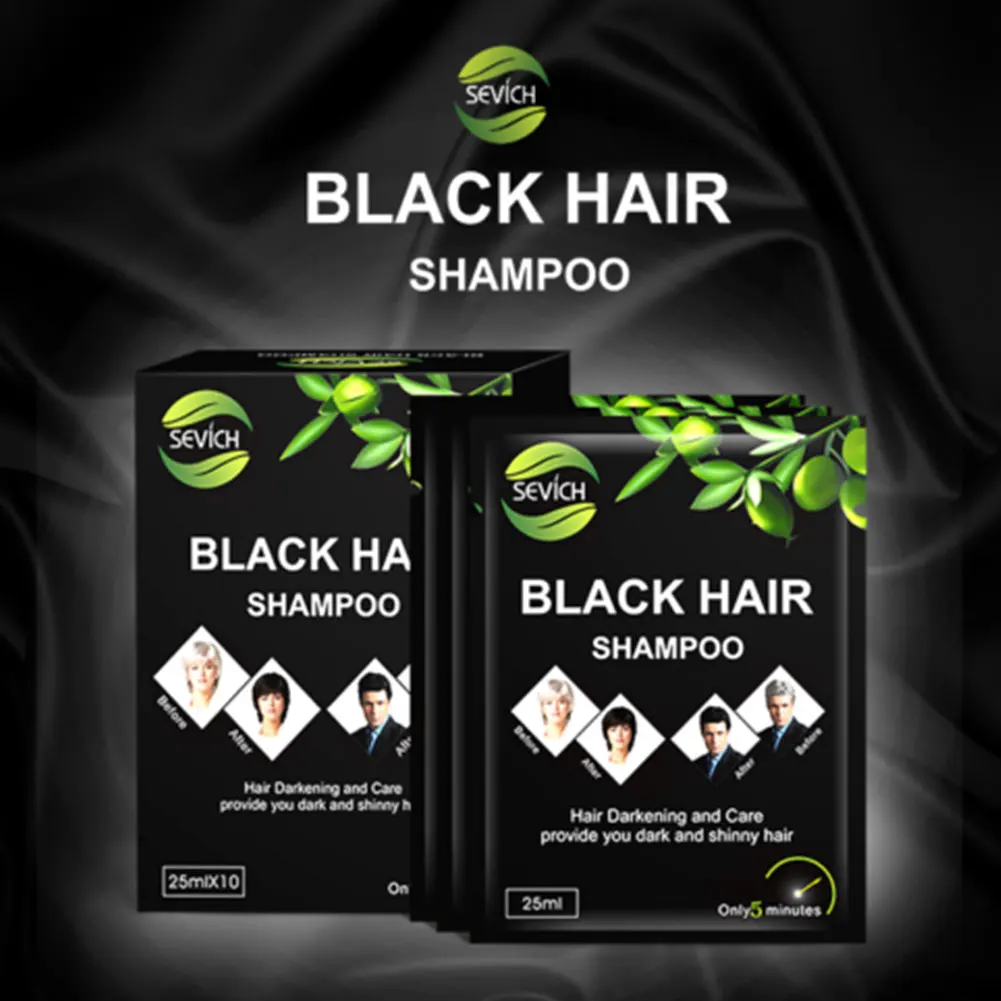 

5pcs Black Hair Dye Shampoo Instant Black Hair Make Grey White Hair Darkening And Shiny Makeup Black Hair Immediately Hair Care