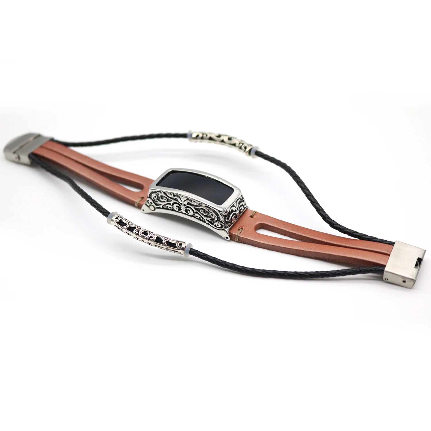 Rose Gold Gosear PU кожаный металлический сменный ремешок для часов браслет с чехлом для Fitbit Ace 2 Inspire HR умный Браслет - Цвет: Rose Gold