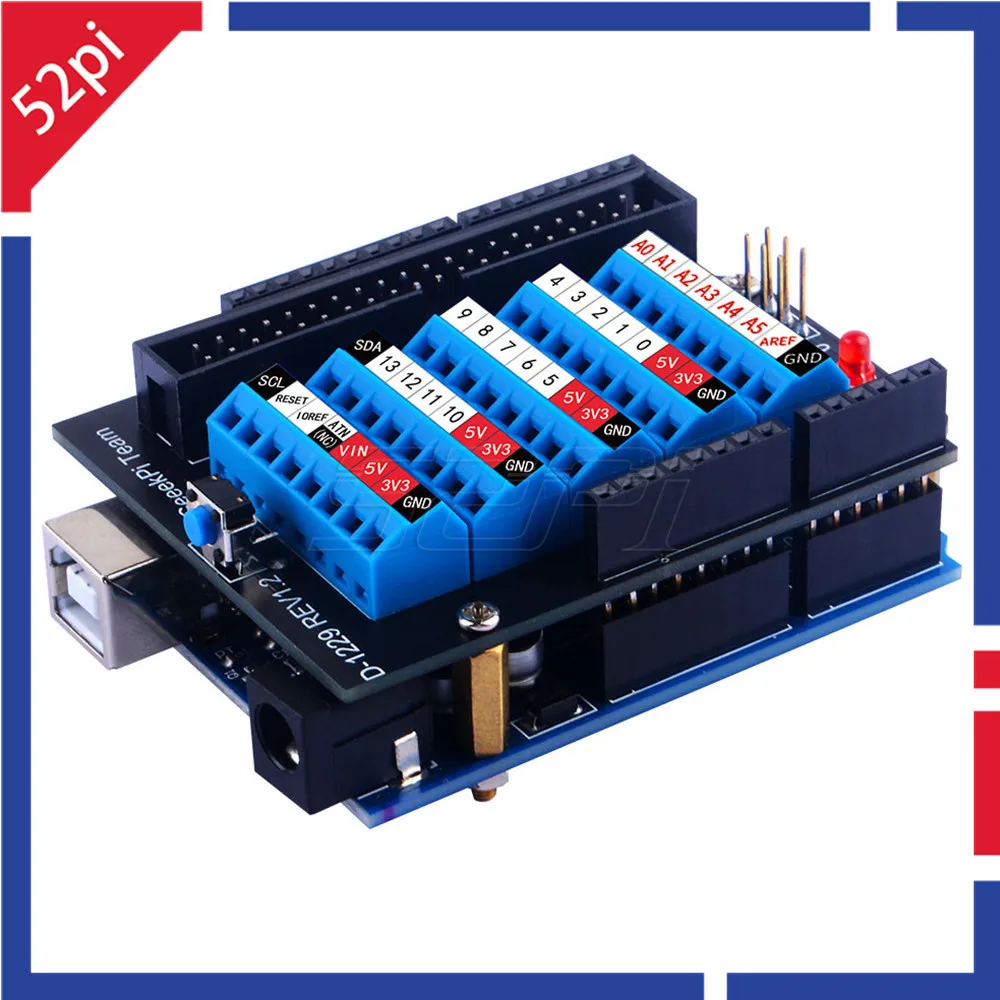 Parafuso Terminal Hat para Arduino Uno Development Board Copper Pillar Parafuso Porca Etiqueta Pré-soldada Icsp Pin Cabeçalho