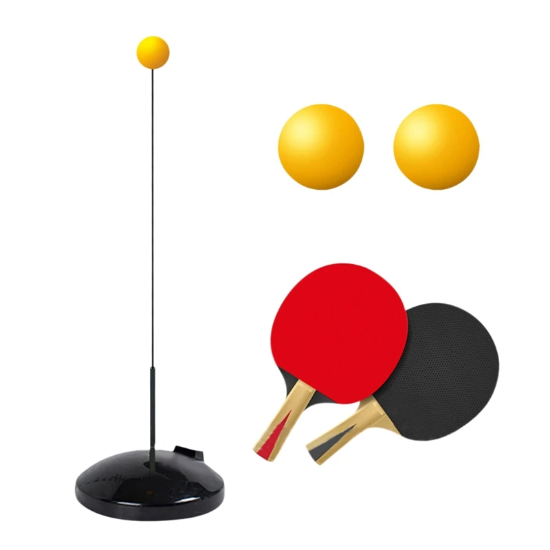 

Table Tennis Trainer Elastic Shaft,Portable Table Tennis Set with 2 Racket & 2 Practice Ball for Self-Training/Leisure Decompres
