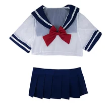 Anime uczennica jednolite 2Ps Sailor Cosplay bielizna japoński truskawka bielizna egzotyczne kostiumy Sexy kostiumy na Halloween tanie tanio School girls Poliester