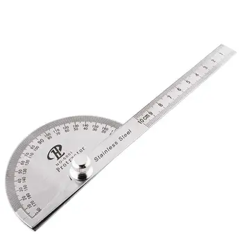 

New Stainless Steel Round Head Rotary Protractor Angle Rule Machinist Tool Kit