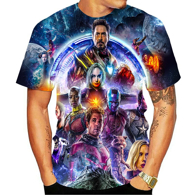 

2020 New Avengers T-shirt Marvel Iron Man Memorial Short Sleeve Summer Fashion Captain America Short Sleeve Men's Tide Classic