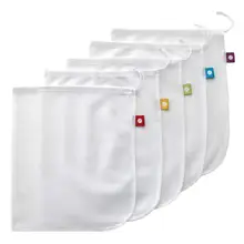 5 шт./компл. хлопчатобумажные сетчатые мешки для овощей производят мешок многоразовые хлопчатобумажные Сетки фрукты овощи сумка для хранения на кухне сумка для хранения